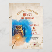 Wizard School Themed Birthday Party Invitation セーブザデート (正面/裏面)