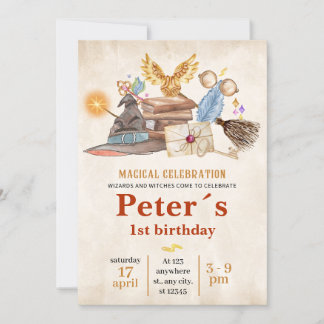Wizard School Themed Birthday Party Invitation 招待状