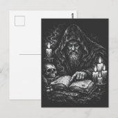 Wizard Studying the Grimoire — by BurnsInHell ポストカード (正面/裏面)