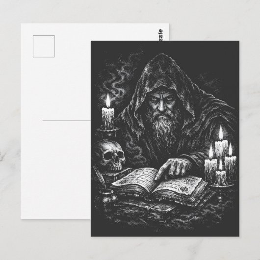Wizard Studying the Grimoire — by BurnsInHell ポストカード (正面/裏面)