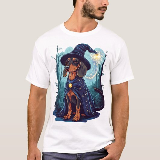 Wizard Wiener � Magical Dachshund Tシャツ (正面)
