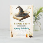 Wizard witch birthday party invitation 招待状 (スタンド正面)