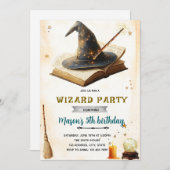 Wizard witch birthday party invitation 招待状 (正面/裏面)