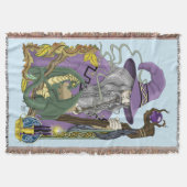 WizardDragonファンタジー紫 スローブランケット (正面)
