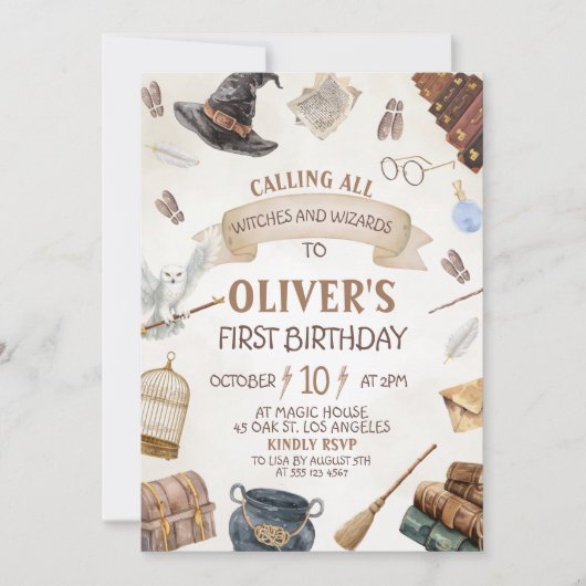 Wizards Birthday Invitation 招待状 (正面)