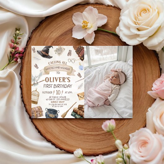 Wizards Birthday Photo Invitation 招待状