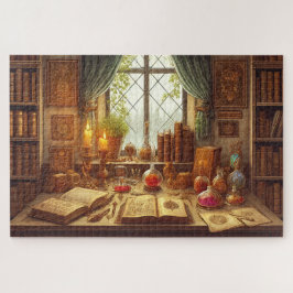 Wizard's Library Mystical Study Fantasy ジグソーパズル