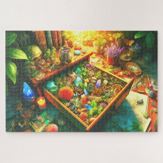 Wizard's Nature Drawer Botanicals Crystals Artifac ジグソーパズル (横)