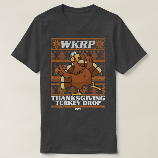 Wkrpターキードロップ醜いセーター Tシャツ (デザイン正面)