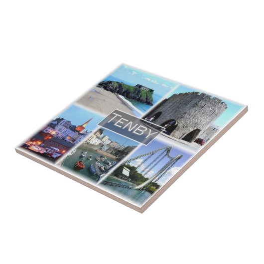 WLS007 TENBY、ウェールズ、ヨーロッパ、 タイル (側面)