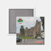 WLS011 THREE CLIFFS BAY, Wales，ヨーロッパ，冷蔵庫 マグネット (正面/裏面)