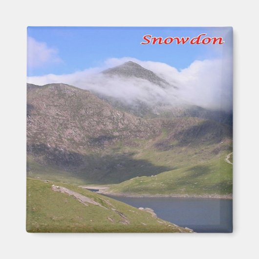 WLS012 SNOWDON,ウェールズ,ヨーロッパ,冷蔵庫 マグネット (正面)