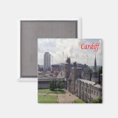 WLS016 CARDIFF、ウェールズ、ヨーロッパ、冷蔵庫 マグネット (正面/裏面)