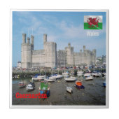 WLS018 CAERNARFON CASTLE，ウェールズ，ヨーロッパ， タイル (正面)