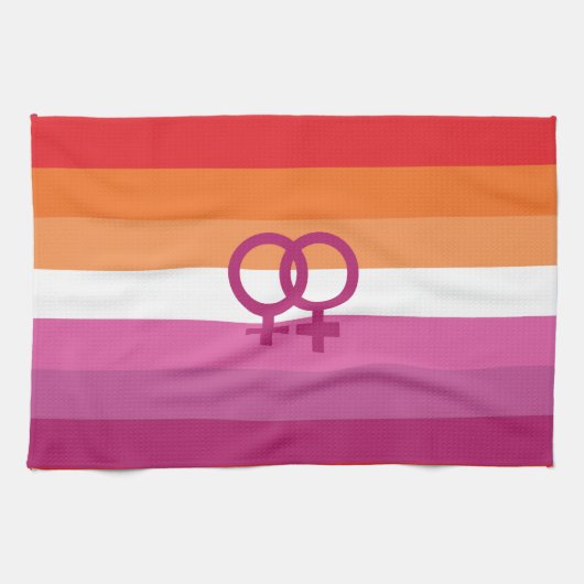WLW レズビアン・プライド・フラグ キッチンタオル (横)