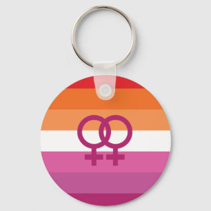 WLW レズビアン Pride フラグ (サンセット) キーホルダー