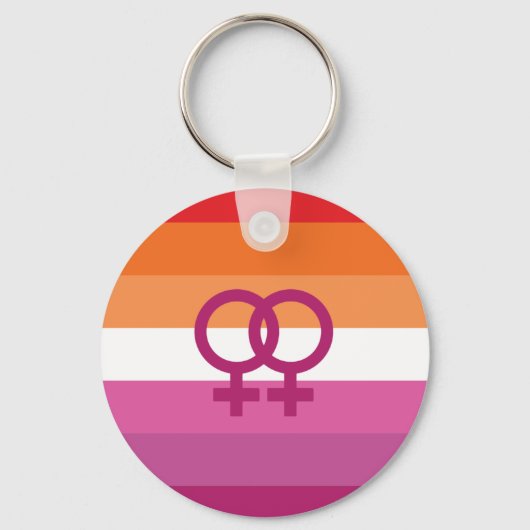 WLW レズビアン Pride フラグ (サンセット) キーホルダー (正面)