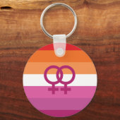 WLW レズビアン Pride フラグ (サンセット) キーホルダー (正面)