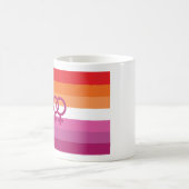 WLW レズビアン Pride フラグ (サンセット) コーヒーマグカップ (中央)