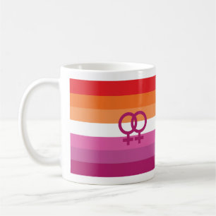 WLW レズビアン Pride フラグ (サンセット) コーヒーマグカップ