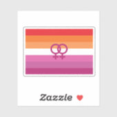 WLW レズビアン Pride フラグ (サンセット) シール (シート)