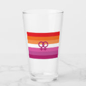 WLW レズビアン Pride フラグ (サンセット) タンブラーグラス (正面)