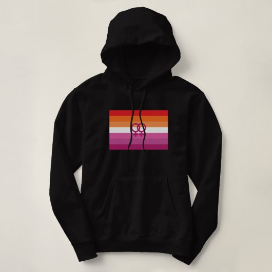 WLW レズビアン Pride フラグ (サンセット) パーカ (デザイン正面)