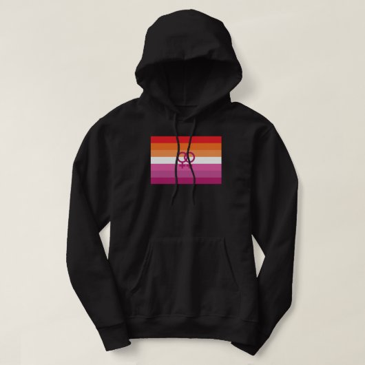 WLW レズビアン Pride フラグ (サンセット) パーカ (デザイン正面)