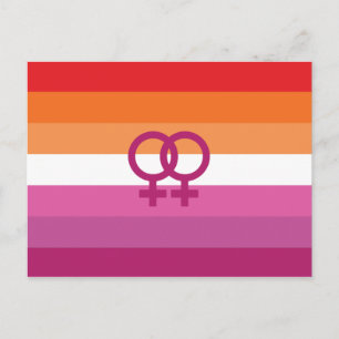 WLW レズビアン Pride フラグ (サンセット) ポストカード