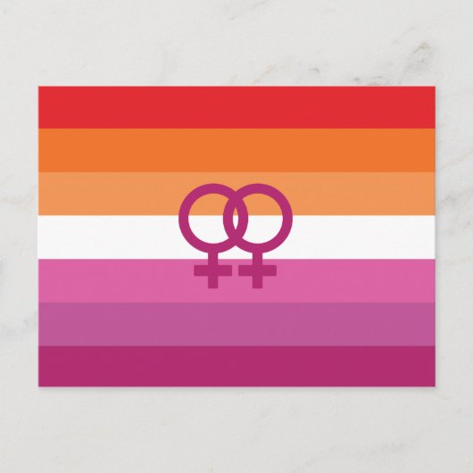 WLW レズビアン Pride フラグ (サンセット) ポストカード (正面)