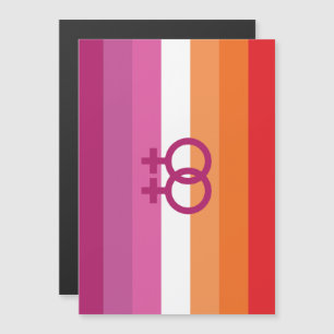 WLW レズビアン Pride フラグ (サンセット) マグネット招待状