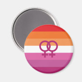 WLW レズビアン Pride フラグ (サンセット) マグネット (正面/裏面)