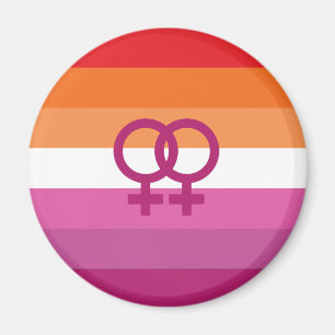 WLW レズビアン Pride フラグ (サンセット) マグネット
