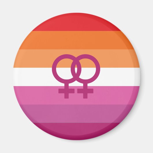 WLW レズビアン Pride フラグ (サンセット) マグネット (正面)