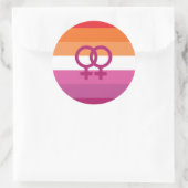 WLW レズビアン Pride フラグ (サンセット) ラウンドシール (バッグ)