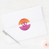 WLW レズビアン Pride フラグ (サンセット) ラウンドシール (封筒)