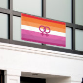 WLW レズビアン Pride フラグ (サンセット) 横断幕 (ビルの外側)
