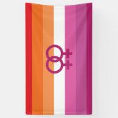 WLW レズビアン Pride フラグ (サンセット) 横断幕 (縦)