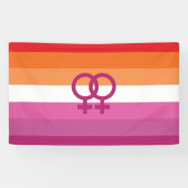 WLW レズビアン Pride フラグ (サンセット) 横断幕 (横)