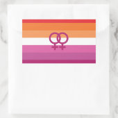WLW レズビアン Pride フラグ (サンセット) 長方形シール (バッグ)