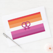 WLW レズビアン Pride フラグ (サンセット) 長方形シール (封筒)