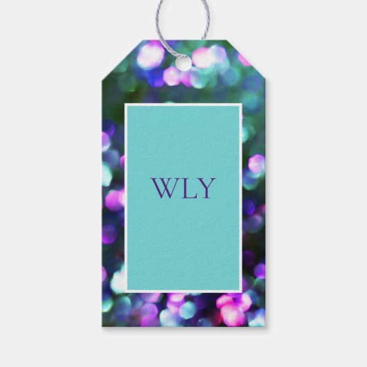 "WLY"アクア紙吹雪ギフトラベル ギフトタグ (正面)