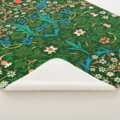 WMモリスブラックソーンアールヌーボーパターン シェルパブランケット (3/4)