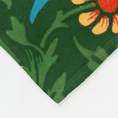 WMモリスブラックソーンアールヌーボーパターン フリースブランケット (角)