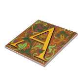 Wmモリス華美文字"A"イニシャルセラミックタイル タイル (側面)