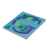 Wmモリス華美文字"G"イニシャルセラミックタイル タイル (側面)