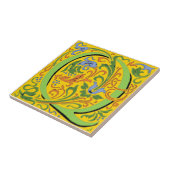 Wmモリス華美文字"Q"イニシャルセラミックタイル タイル (側面)