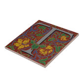 Wmモリス華美文字"T"イニシャルセラミックタイル タイル (側面)