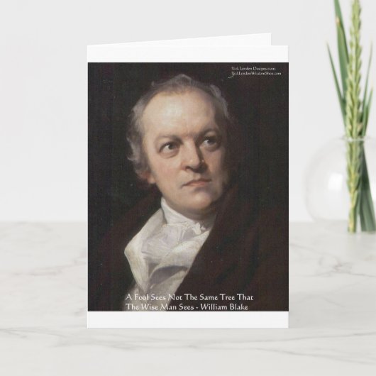 Wm Blake 「見る木」知恵の引用文贈り物 カード (正面)