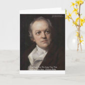 Wm Blake 「見る木」知恵の引用文贈り物 カード (黄色い花)